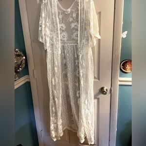 Cream Colored Lace Duster